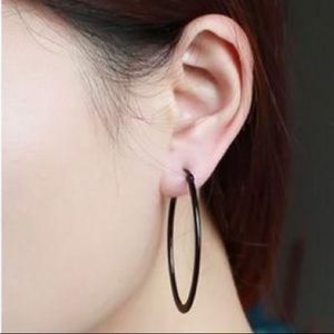 ‼️Buy 1 Get 1 Free jewelry Black hoop earrings
